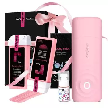 Роликовый нагреватель воска без ожогов, простой набор для удаления волос на чувствительной коже, подходит для начинающих в домашних условиях (розовый) 1PC