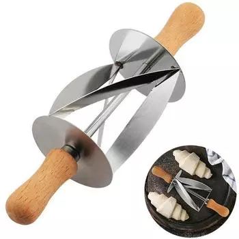 Роликовый нож из нержавеющей стали для нарезки теста, инструмент для приготовления круассанов, форма для хлебного теста, десертный кондитерский нож Wo