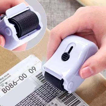 Роликовый штамп для защиты личности с чернильным блокировщиком удостоверения личности, конфиденциальная защита, конфиденциальный штамп, широкий штамп для защиты от кражи личности белый