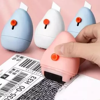 Роликовый штамп для защиты от кражи личных данных Роликовый штамп для защиты от кражи для обеспечения конфиденциальности Конфиденциальные данные Защитите свой охранный штамп белый