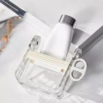 Роликовый соковыжималка для зубной пасты с вращающейся ручкой, держатель для сиденья для зубной пасты для ванной комнаты, подставка-органайзер, столешница, экструдер для тюбиков, дозатор, инструмент для выдавливания белый