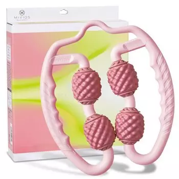 Роликовый тренажер Alinco MIVIOS для миофасциального релиза, растягивающий ролик с ручкой AMV307P, розовый