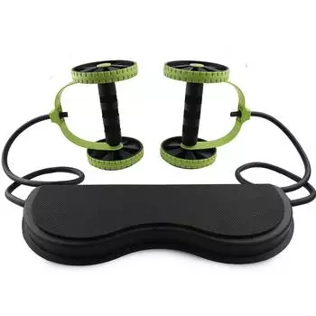 Роликовый тренажер для брюшного пресса, упражнения для рук, талии и ног, многофункциональное оборудование для фитнеса, ролик для упражнений на колесике пресса зелёный