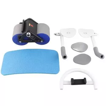 Роликовый тренажер для живота, автоматический ролик для живота с отскоком и держателем для телефона для беременных синий