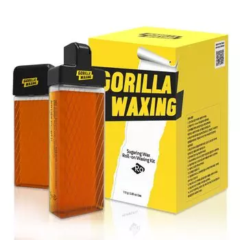 Роликовый воск для депиляции дома, шугаринг, воск для удаления волос в зоне бикини /Gorilla Waxing/ Набор для самостоятельной депиляции, для женщин, лица, тела, половых органов, (набор 2)