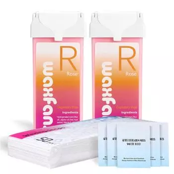 Роликовый воск, сменный ролик с розовым воском для депиляции тела, натуральные розы сохраняют кожу увлажненной и блестящей, удаление волос на длительный срок (2 шт.) 1PC