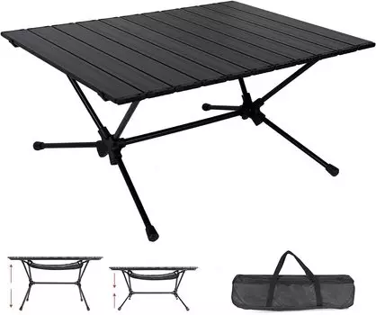 Roll Camping 2 Level Folding Low Made of Small Carry Bag 75x55cm YOLER|YOLER Table, Table, Adjustment, Table, Outdoor, Style, Aluminum, Compact,