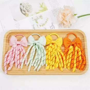 Рулонная резинка с кисточкой, детские украшения, головной убор с бантом, аксессуары для волос, кольцо для волос, веревка для волос, черлидинг для девочек 7cm*3.8cm жёлтый