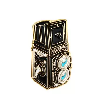 ROLLEI FLEX Camera Pin Badge Camera Motif One Point 109420 RL-031-GD золотой
