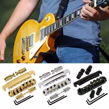 Roller Saddle Bridge Tailpiece Bridge Saddle Bridges with Studs Guitar Replacement Accessories for Electric Guitar чёрный