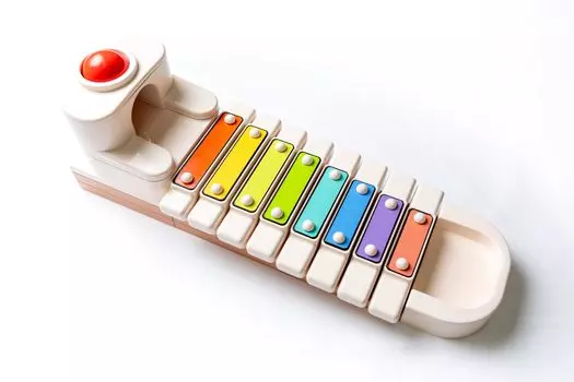 Rolling Block Glockenspiel Музыкальная развивающая игрушка 1 год Сборные блоки Наслаждайтесь звуком Монтессори E-TOO для детей [мальчики, девочки, младенцы,