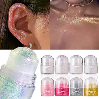 Rolling Sequins Glitter Gel Face Body Painting Shine Liquid Pearlescent Gloss Eye Shadow Brighten Stage Makeup Decoration
