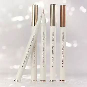 Rom&nd TWINKLE PEN LINER, Стойкий, Макияж, Kbeauty, Корейская косметика, пробник 01 SILVER FLAKE