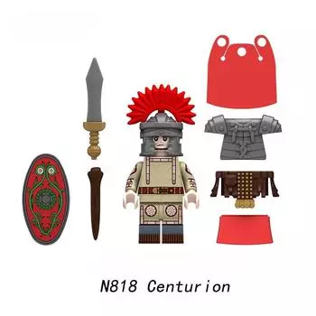 Roman Centurion Mini Building Block Dolls Action Figures Bricks Tesserarius Praetoriani Assembly Toys for Children N818-821