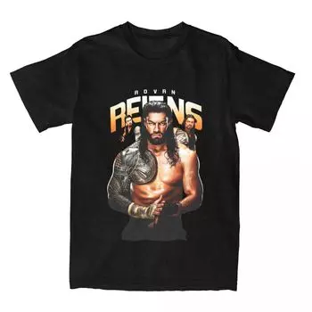 Roman Reigns Wrestling Winner Accessories T-Shirts Men Women Vintage Pure Cotton Graphic Print Clothing S темно-синий