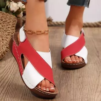 Roman sandals women s summer 2025 new muffin thick bottom with skirt casual open-toed versatile beach cool 36