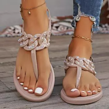 Roman sandals women s summer new Internet celebrity lady style sandals open toe summer word toe sandals beach shoes women 36 абрикосовый