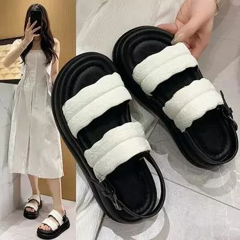 Roman Style Slope Heel Wedding Sandals 35