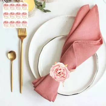 Romance Simulation Rose Napkin Rings Elegant Napkin Buckles Home Decoration 3pcs