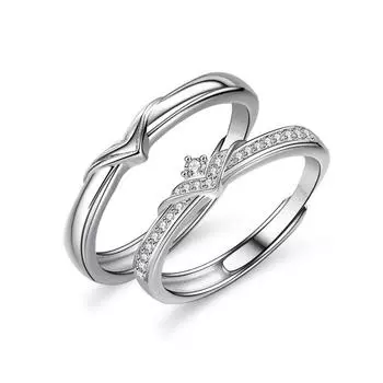 Романтичные и креативные кольца для пар с надписью «Любовь летит», мужские и женские парные кольца с птичьим хвостом, модные кольца для пар Fashionmonger Twin Live opening adjustable