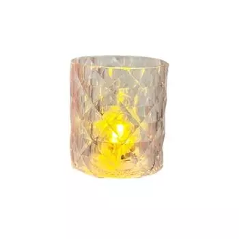 Romantic Crystal Wind Cup Candle Lamp Night Light Bedroom Bedside Ornament Decor Crystal