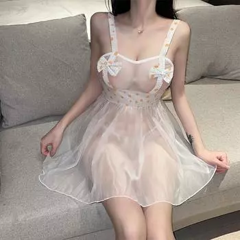 Романтичное поле Романтичное платье с открытой промежностью Сексуальное нижнее белье Ночная сорочка Сексуальный костюм Униформа Соблазн One Size