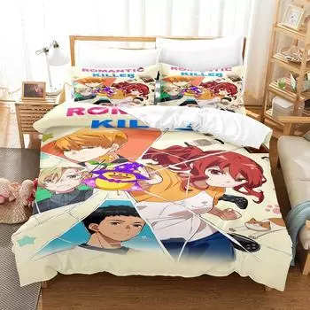 Romantic Killer Bedding Set Single Twin Full Queen King Size Bed Set Adult Kid Bedroom Duvet cover Sets 3D Anime Bed Sheet Sets EU Twin 135x200cm