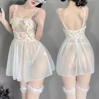 Романтичное платье с открытой промежностью из пряжи, сексуальное нижнее белье, ночная сорочка, сексуальный костюм, униформа, искушение 6 average size