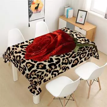 Романтическая декоративная скатерть с принтом красных роз, стол для пикника, прямоугольная скатерть, домашний обеденный стол, украшения для журнального столика 40x70cm15x27inch