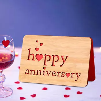 Романтическая деревянная юбилейная открытка — идея подарка для влюбленных пар Style A