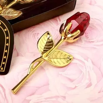 Романтическая искусственная хрустальная роза с цветочным орнаментом в коробке, подарок на день Святого Валентина E