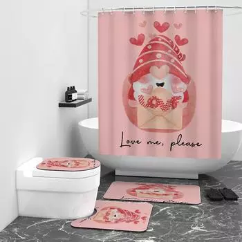 Романтическая любовь, цифровая печатная занавеска для душа, блокирующая водонепроницаемая ванная комната W90cm*L180cm