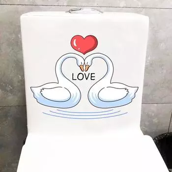 Романтическая любовь лебедь животное настенная наклейка ванная комната туалет декор гостиная шкаф холодильник украшение дома водонепроницаемая наклейка белый