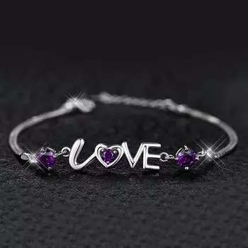 Романтическая любовь, модные женские посеребренные украшения для рук, женский браслет с двумя бриллиантами «сердце к сердцу»