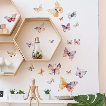 Романтическая мечта Бабочка Спальня Гостиная Крыльцо Фон Домашнее украшение Декоративные наклейки на стену 30*39CM/fun-f133