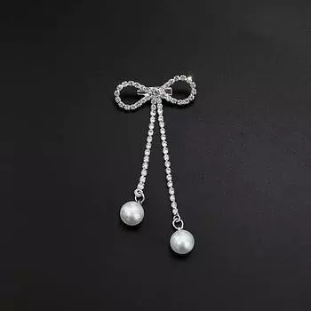 Романтическая милая брошь с бантом, жемчужная кисточка, пряжка, кардиган, пальто, свитер, броши, свадебные аксессуары as the picture