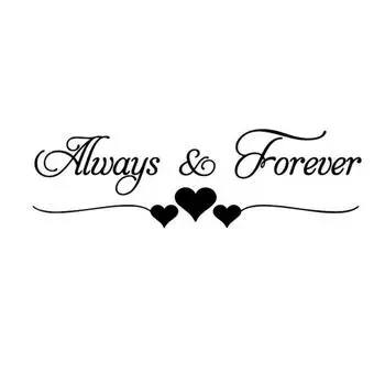 Романтическая Наклейка Всегда Всегда На Стену Съемная Наклейка Для Спальни Дома чёрный