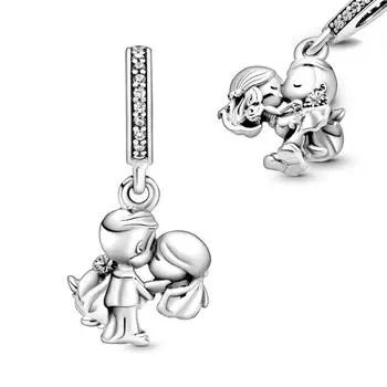 Романтическая подвеска для супружеской пары, подходит для оригинального базового браслета «сделай сам», женские свадебные украшения, подарок для невесты