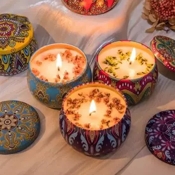 Романтические бездымные ароматические свечи, сухие цветы, ароматерапия, воск, аромат, подарок на свадьбу, день рождения, бессмертный цветочный аромат Cherry