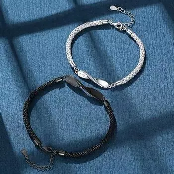 Романтические браслеты-подвески с кольцом Мебиуса для пар — роскошный цвет Forever Love Rope серебряный