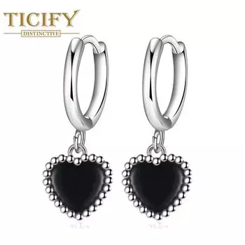 Романтические черные резиновые серьги «Любовь» Нишевые высококачественные милые серьги чёрный