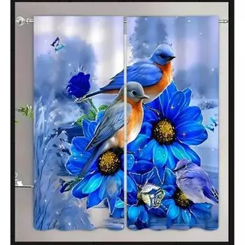 Романтические капли воды Красная роза Роскошные оконные шторы для спальни Гостиная Ванная комната Кухня Дверь Холл Шкаф Распродажа 2 шт. W50xH130(CM)x2PCS-Rod pocket