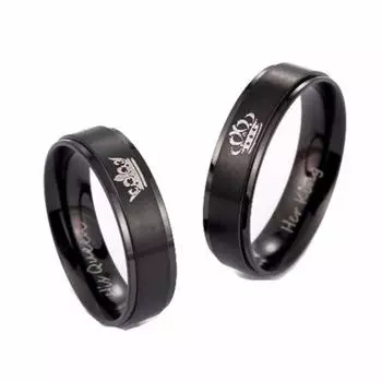 Романтические Рождественские Ювелирные Изделия Из Титановой Стали Королева Корона Корона Пара Кольцо Обручальные Юбилейные Кольца King-10 серебряный