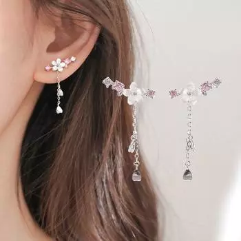 Романтические розовые серьги с кисточками в форме ракушки вишни для женщин и девочек, вечерние серьги-капли, ювелирные изделия, подарки