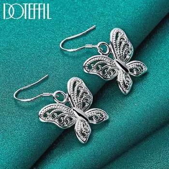 Романтические серьги-бабочки Серебряный подарок Модные украшения 3.50*2.30cm