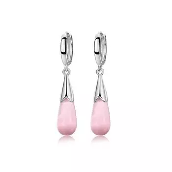 Романтические серьги-гвоздики из стерлингового серебра 925 пробы с опалом и геометрическим узором для женщин, свадебные украшения для помолвки Eh371 белый