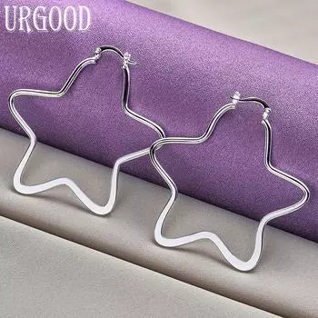 Романтические серьги из стерлингового серебра 925 пробы с большой звездой, модные украшения