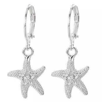 Романтичные серьги-подвески в виде морских звезд из стерлингового серебра 925 пробы, модные ювелирные изделия