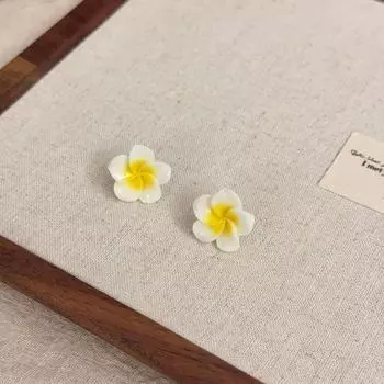 Романтический набор ожерелья с подвеской в виде цветка из смолы, веревочная цепочка-чокер с серьгами, элегантный, женственный, милый, летний, пляжный, модный, бохо-набор украшений Earrings белый