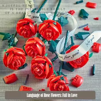 Романтический подарок на день Святого Валентина для моего парня, букет роз, креативные строительные блоки, подарок для девочек, праздничный подарок